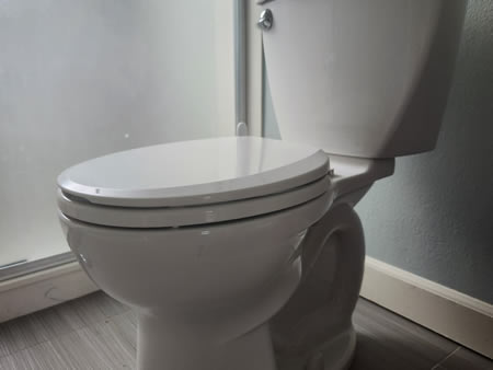Bathroom in a portland home with a modern toilet and clean floor